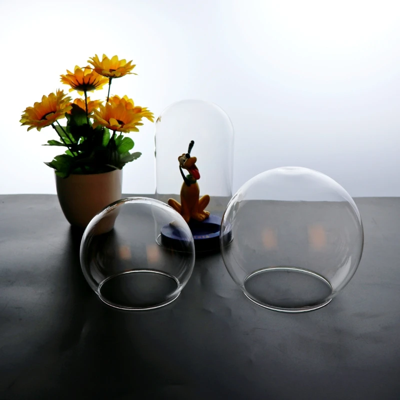 Different Diameter=10cm 12cm 13cm 15cm 18cm 20cm Round Glass Dome Vase Only Cover Home Decoration Friend Gift Wedding Live Prop