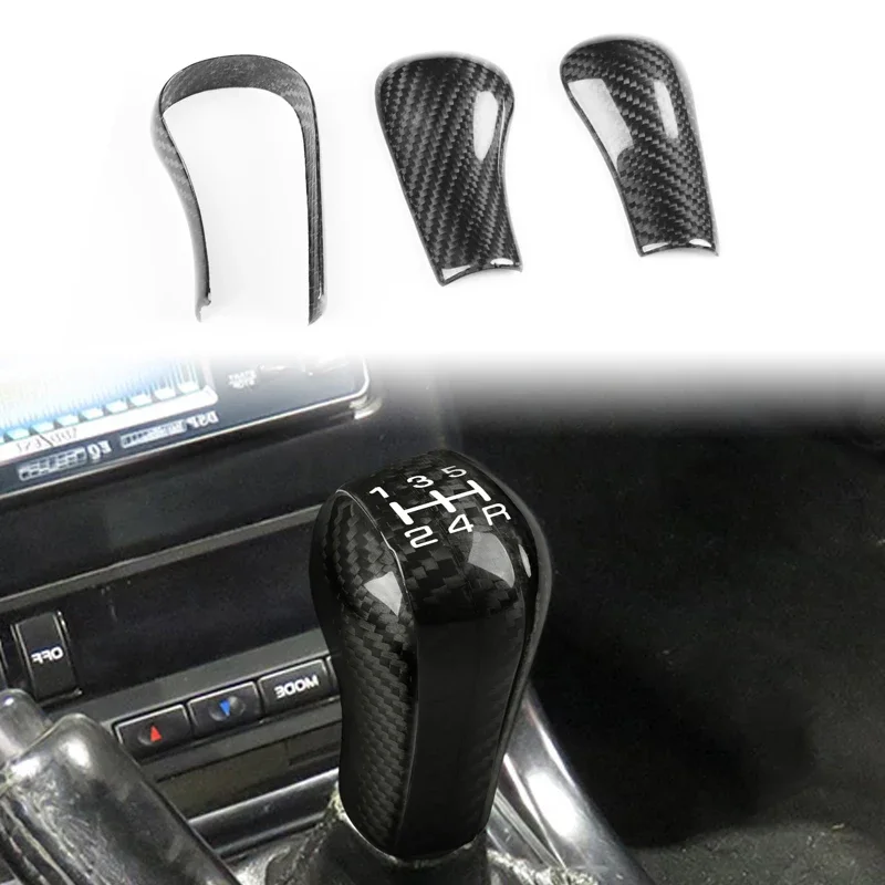 

Black Dry carbon fiber automotive interior gear shift head cover Gear lever kit Car spare parts For Nissan GTR R34 R33 R32