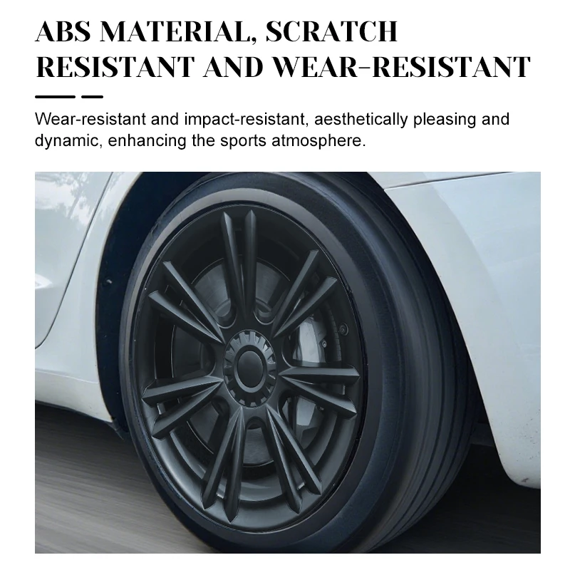 4 pièces pour Tesla modèle Y 2020-2024 couverture de roue de Style sportif 19 pouces remplacement de voiture capuchon de moyeu Automobile jante complète accessoires de voiture