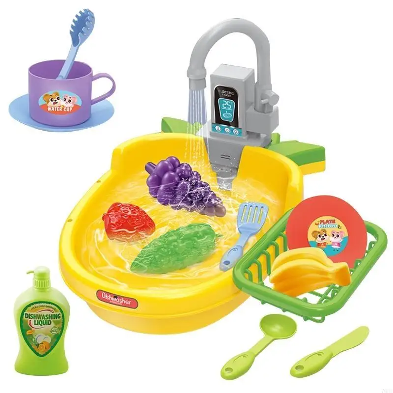 76HF Kleinkind-Rollenspiel-Geschirrspielzeug, realistisches Wasserbecken, Wasserhahn, für Kinder, als Versorgung