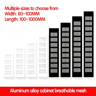 Black/White/Silver Aluminum Vent Grille Cover, Heat Dissipation & Dustproof, Length 100-1000mm Width 60-80mm, Home Use 1PC
