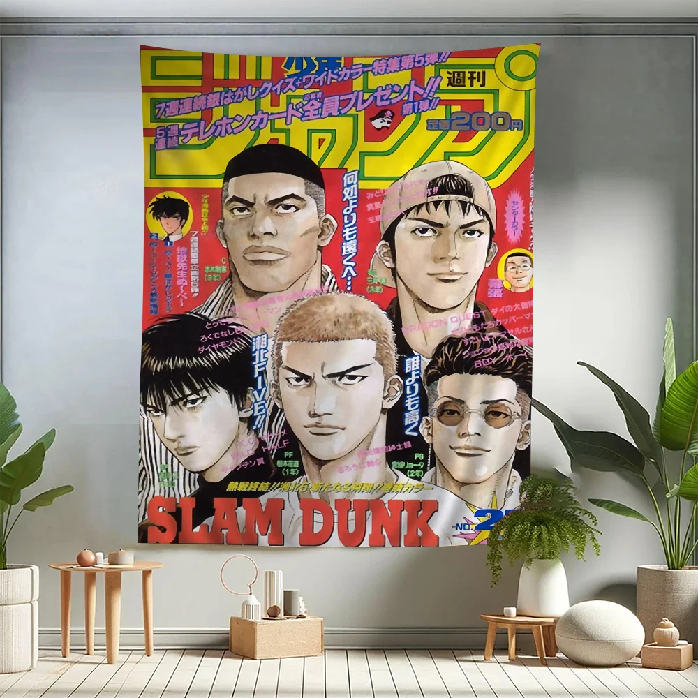 Japan Anime Figure The First Slam Dunk Sports Basketball Tapestry Anime Tapestry Hanging Tarot Hippie Wall Rugs Dorm Wall