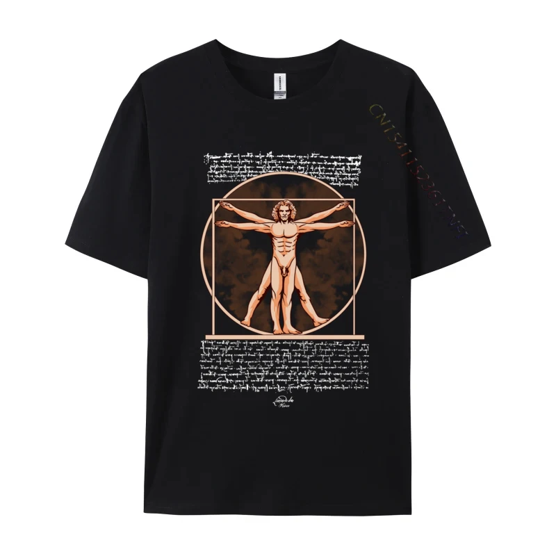 Vitruvian Man Leonardo Da Vinci Funny Art 2024 Discount Men Tshirts Customized Tops & Tees Cotton Normal Tee Shirts Wholesale