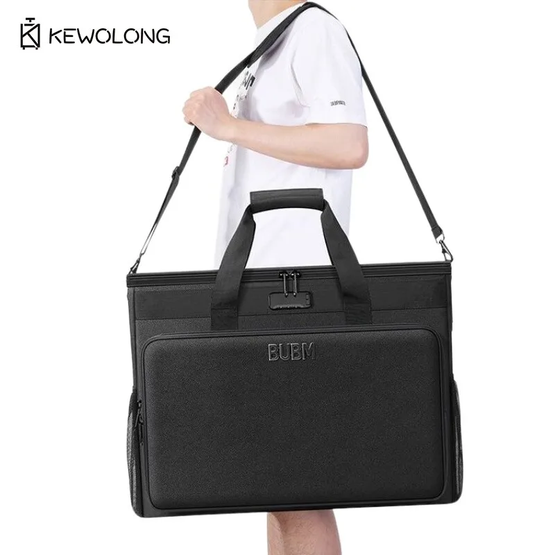 Portable Monitor Carrying Case for 24 27 Inch Screen - Shockproof Padded Bag with Handle, Curved/Flat Display Storage