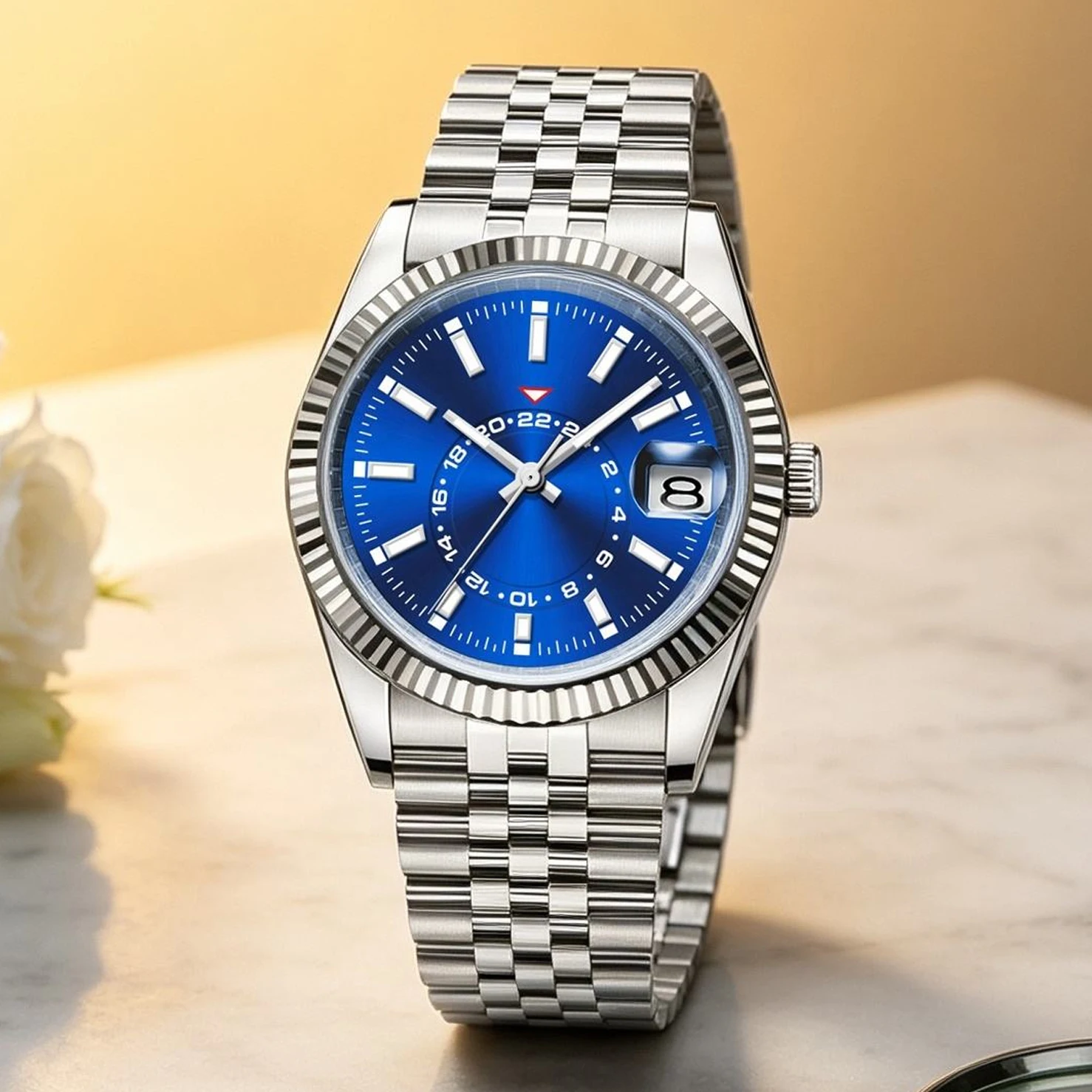CORGEUT Brand Luxury 3D Car Wheel Watches Stainless Steel Casual Wristwatches Waterproof Watch For Men Luminous Men's Watches