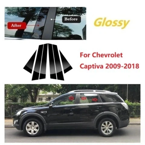 

For Chevrolet Captiva 2009-2018 6pcs Window Trim Covers Center Film Column B C Pillar Posts Sticker Car Accessories