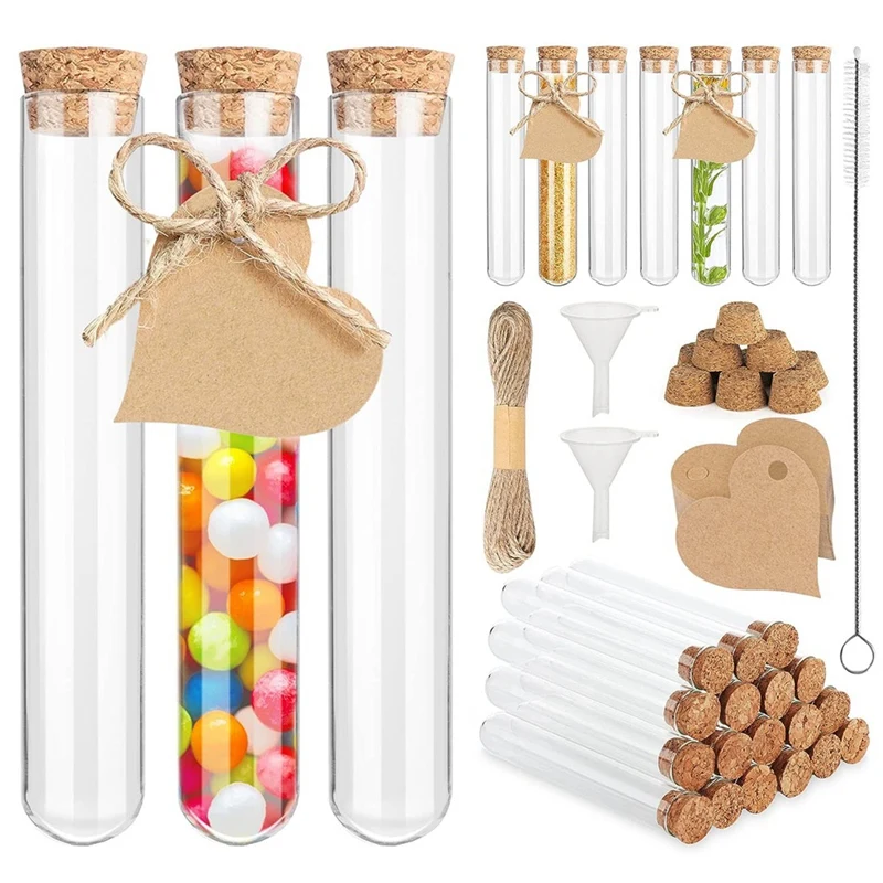 30 Pcs Glass Test Tubes Diy Handmade Test Tubes With Corks Glass Test Tubes 20 X 150Mm Test Tube For Flowers