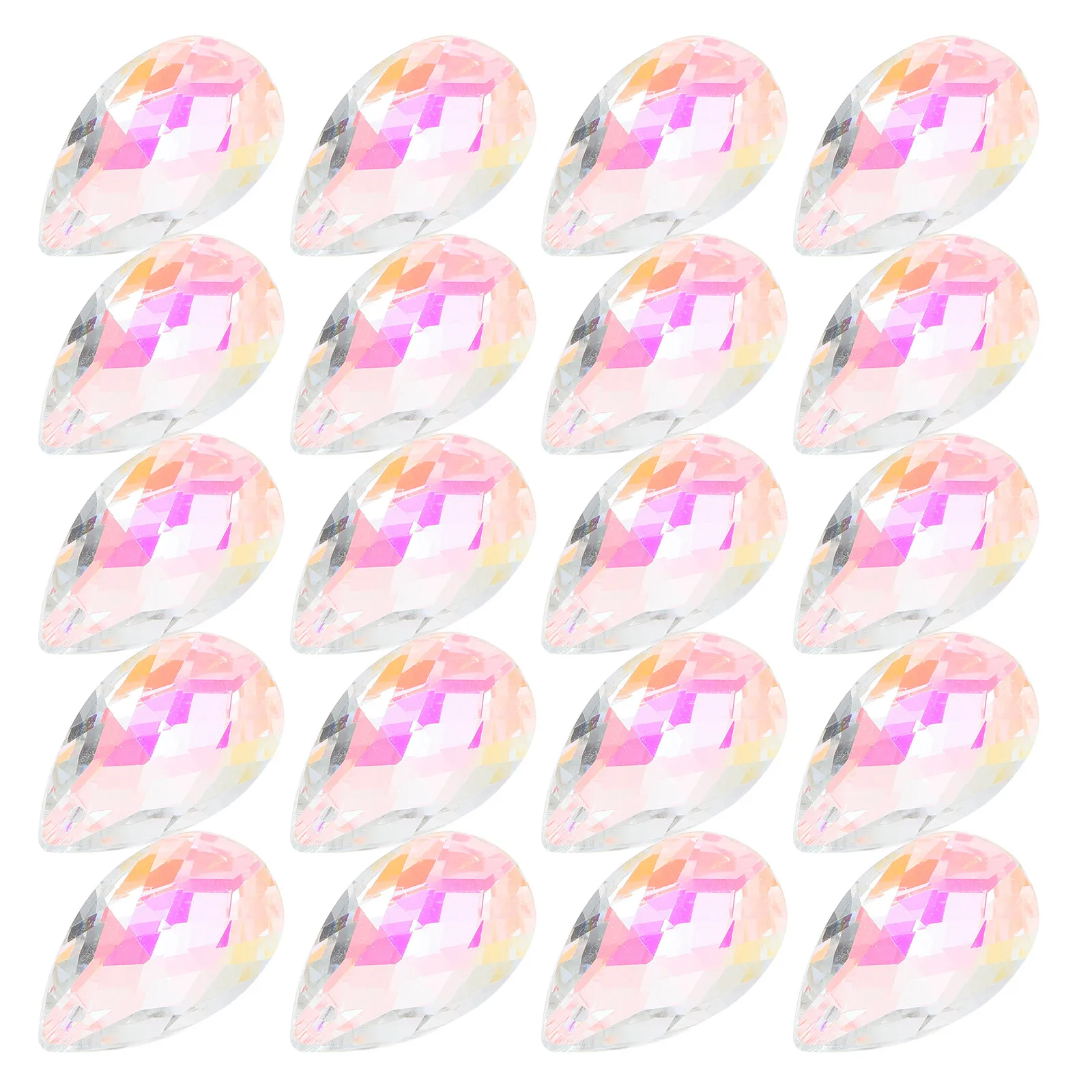 20Pcs Crystal Prisms Replacement For Jewelry Making Window Decoration Hanging Ornaments