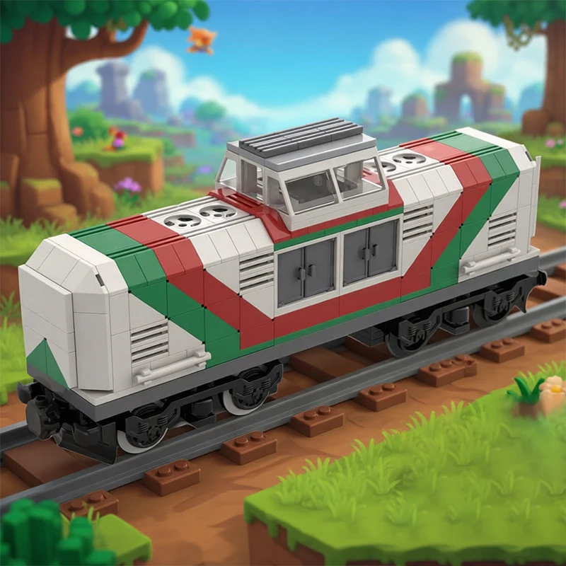 392 PCS Car Enclosed style locomotive MOC Customize Modular Building Block Brick Simple Creative Design DIY Assembly Toy Gift