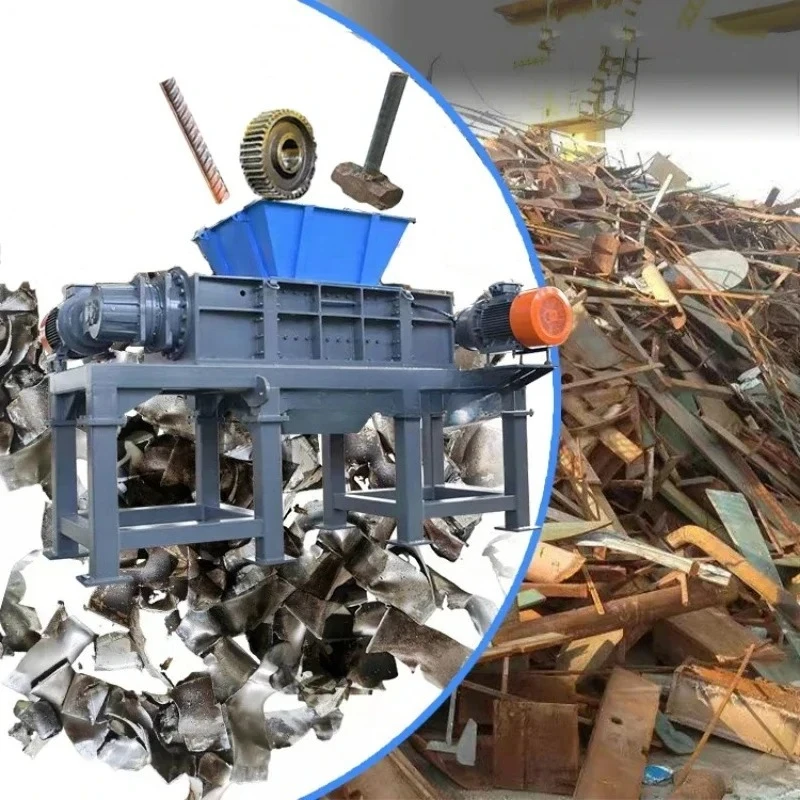 Double Shaft Shredder Machine Customized Iron Aluminum Car Crushing Tyre Shredding Machine Scrap Metal Shredder Machine Price