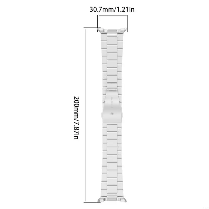 H7JF Stylish Three Bead Steel Band Gym Compatible Metal tiras Três pulseiras aço aço Link Scratchproof para Watch8 Uso