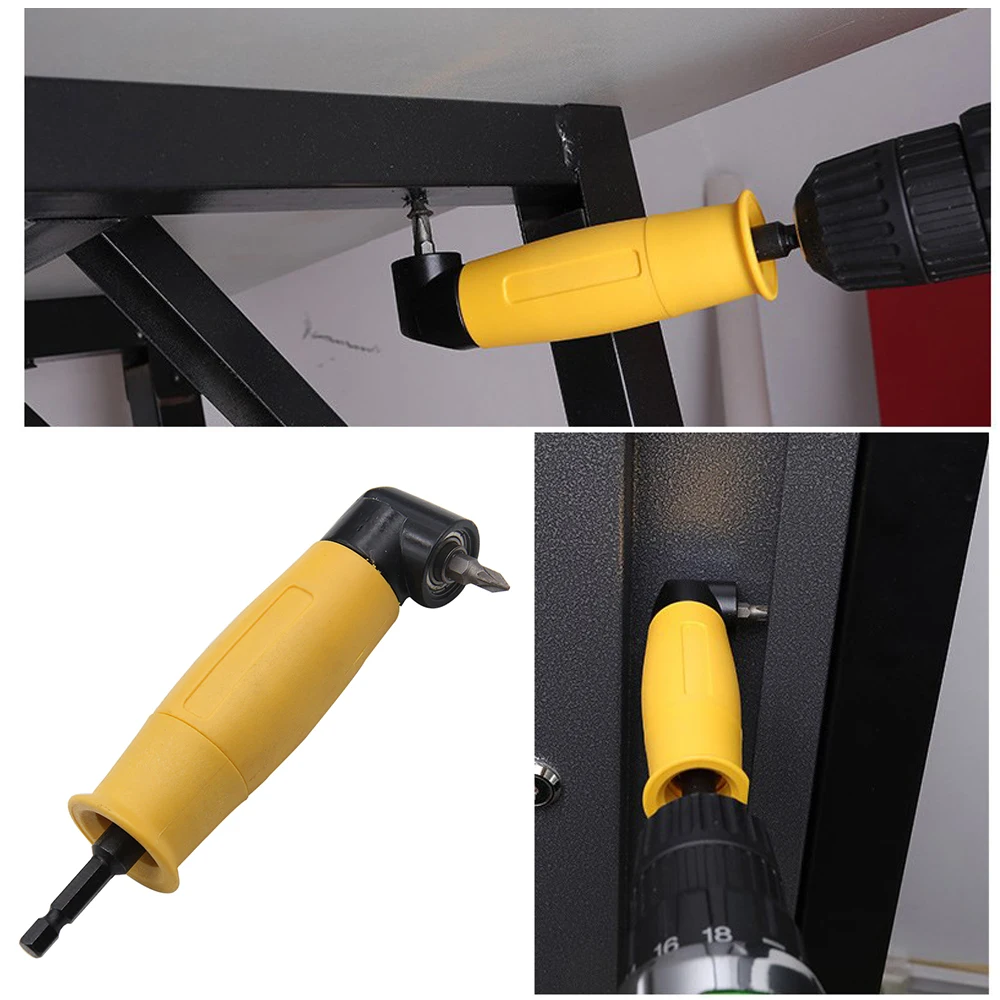 1PC Hexagonal Handle Yellow 90 Degree Extended Corner Tool Right Angle Screwdriver Connecting Rod Electric Tool Accessory