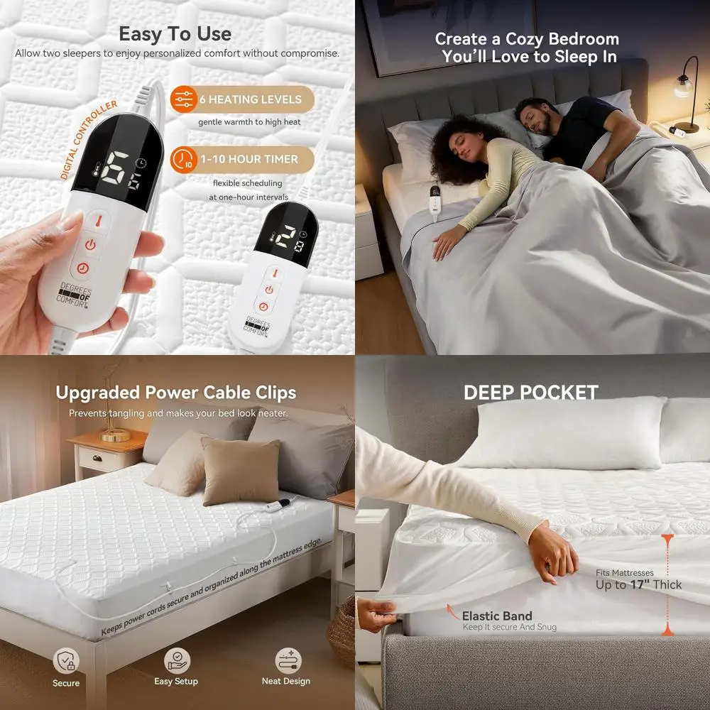 

Роскошный электрический наматрасник с двойным управлением, регулируемым нагревом, автоматическим отключением для главной спальни