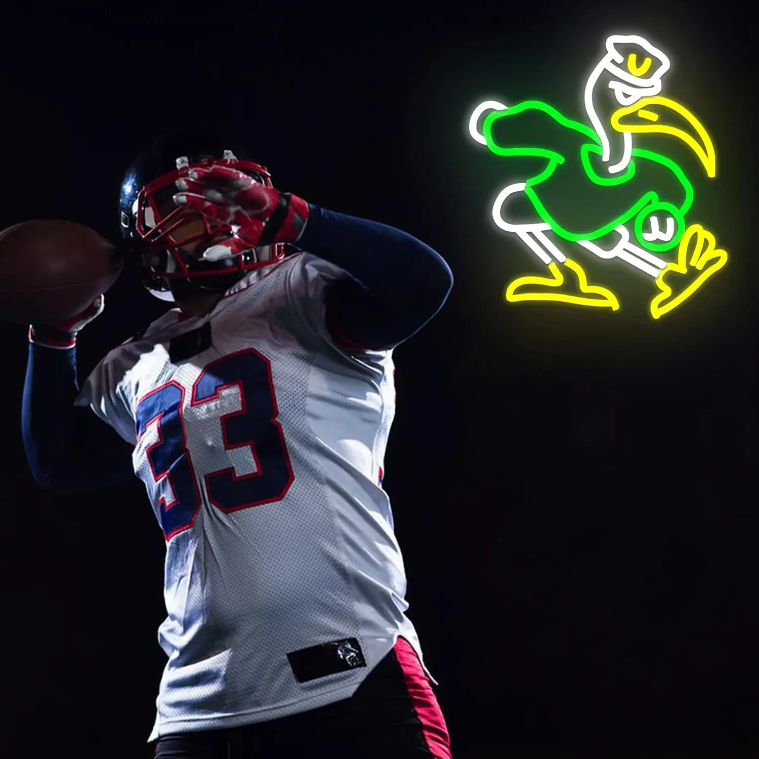 بطة النيون تسجيل فريق كرة القدم LED ضوء النيون عكس الضوء هدية عيد ميلاد لمحبي عكس الضوء للرجل الكهف نادي الحفلات بار النوم جدار ديكور