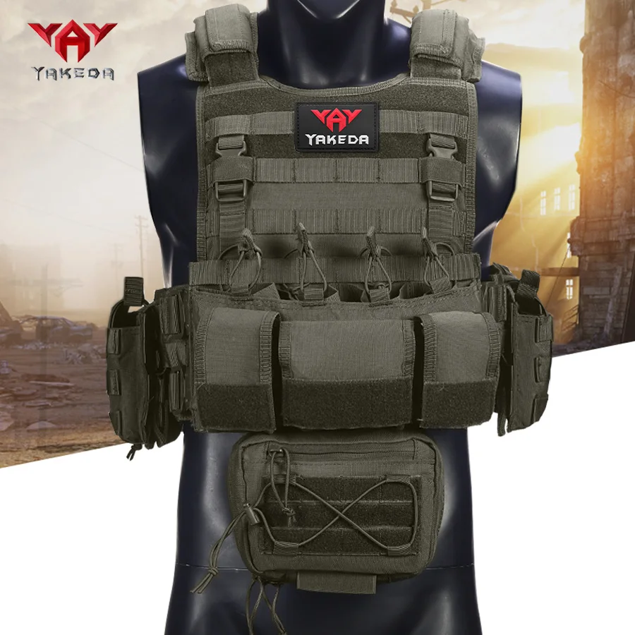 

YAKEDA multifunctional eight piece hunting vest front row oversized triple equipment bag