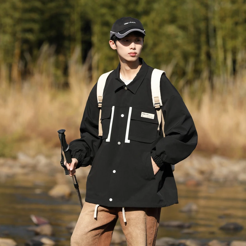 

Новые женские и мужские водонепроницаемые свободные пальто с длинным рукавом, кардиган, весенне-осенняя повседневная ветрозащитная ветровка с лацканами, куртка для пары