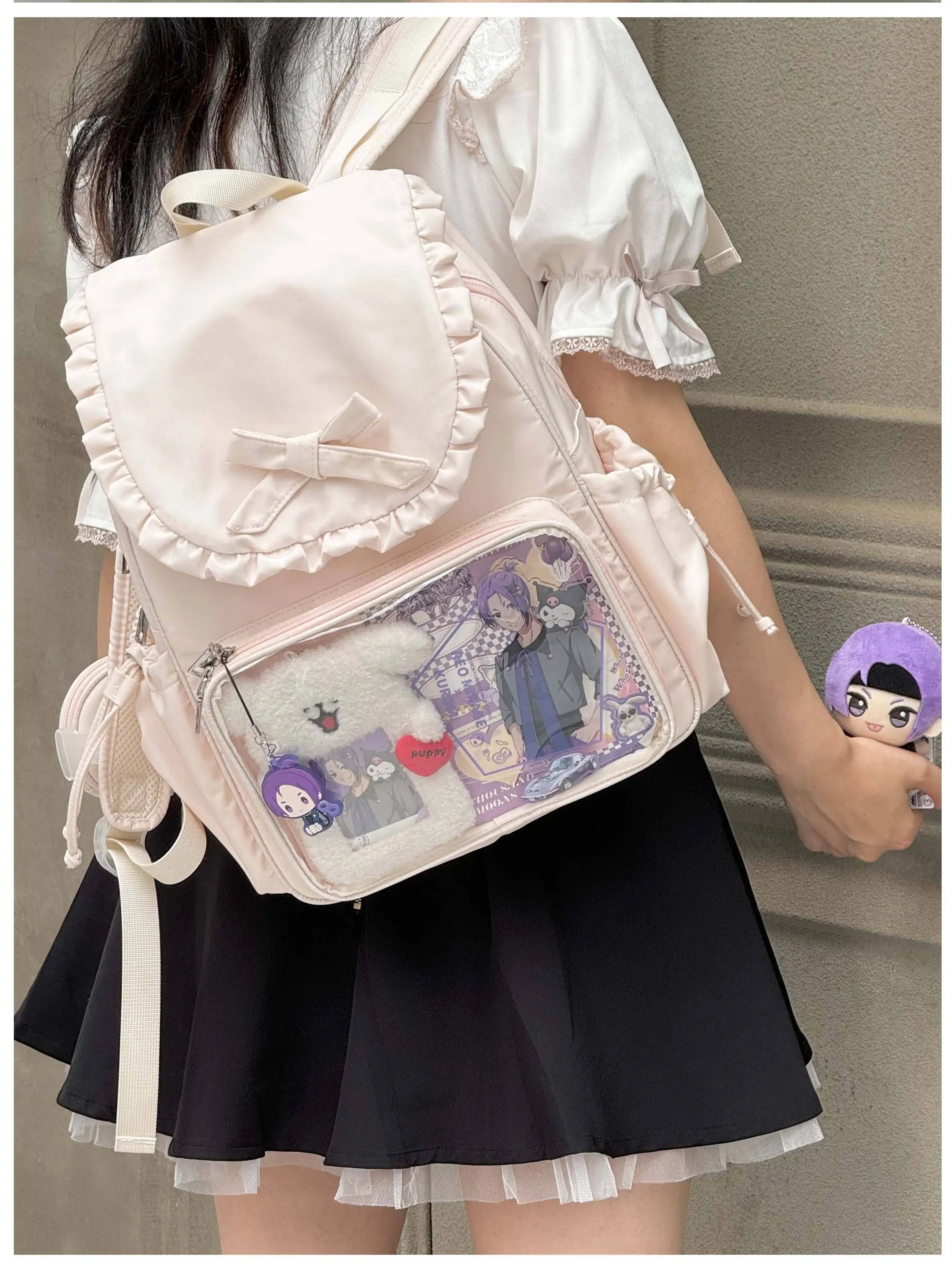 

Японский оригинальный милый и милый рюкзак большой вместимости для женщин с заячьими ушками Rebel Rabbit College Schoolbag Lta Bag Female