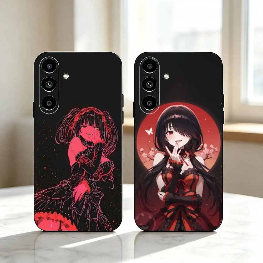 Date A Live Tokisaki Kurumi  Phone Case Black Silicone Soft For Samsung Galaxy A73,A72,A71,A70,A53,A52,A51 Gift