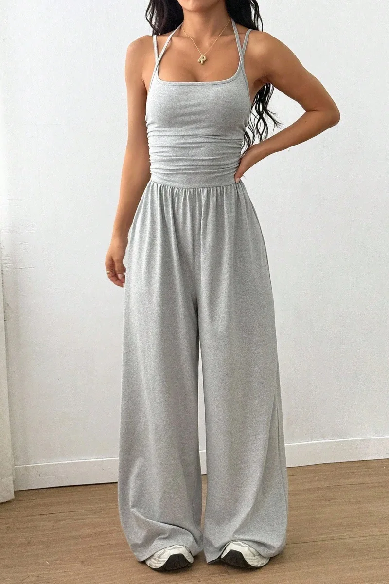 Spring Fall 2025 New Arrival Women's Jumpsuit Solid Color Double-Strap Relaxed-Fit Casual Pants Y2k Clothing