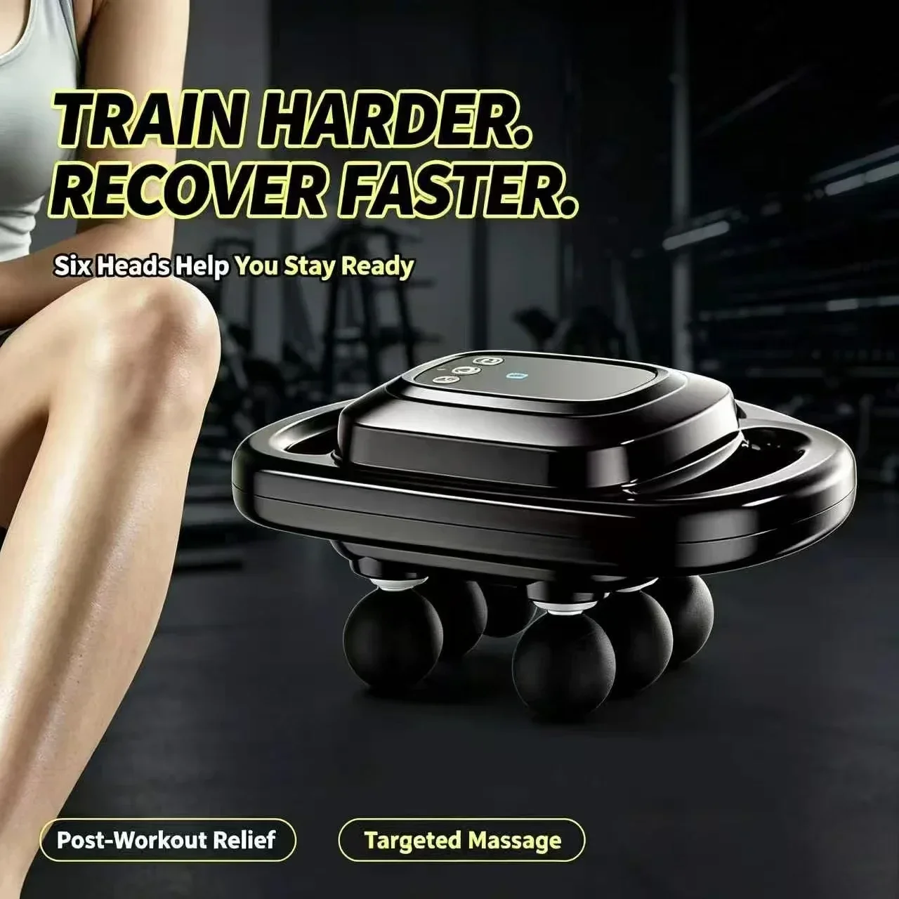 Six‑Head Deep Tissue Percussion Fascia Gun High‑Frequency Vibration Muscle Massager for Neck Shoulder Back Waist Pain Relief