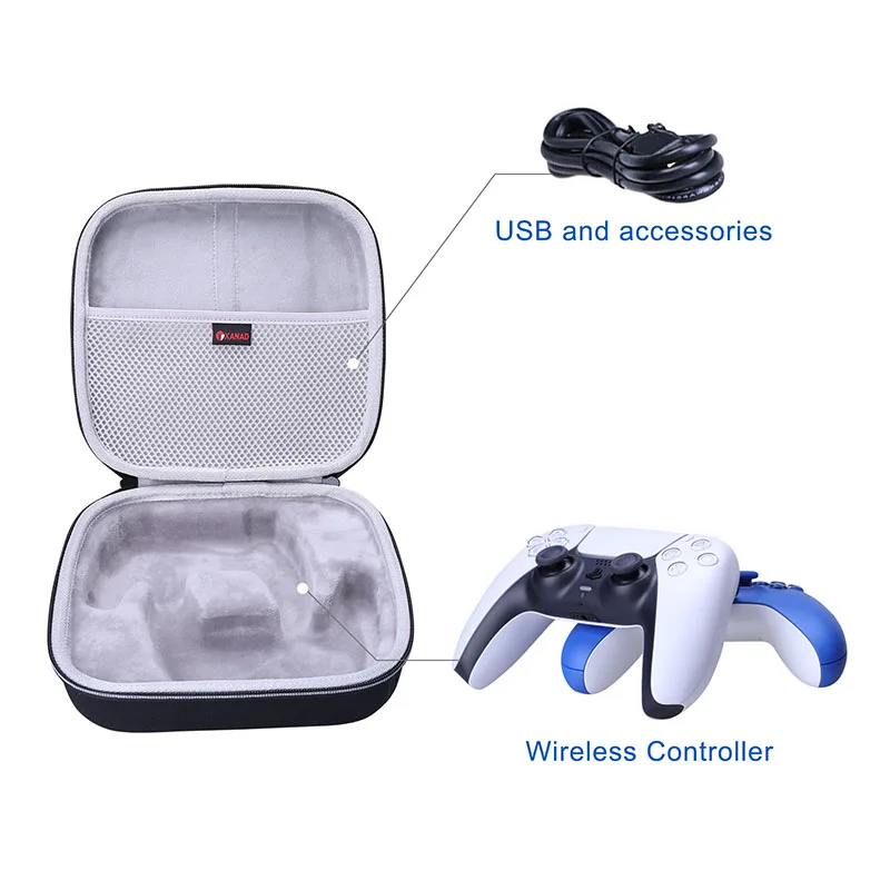 Xanad Hard Case Voor Playstation 5 Draadloze Gamepad Controller 2 In 1 Reizen Beschermende Draagtas Opbergtas