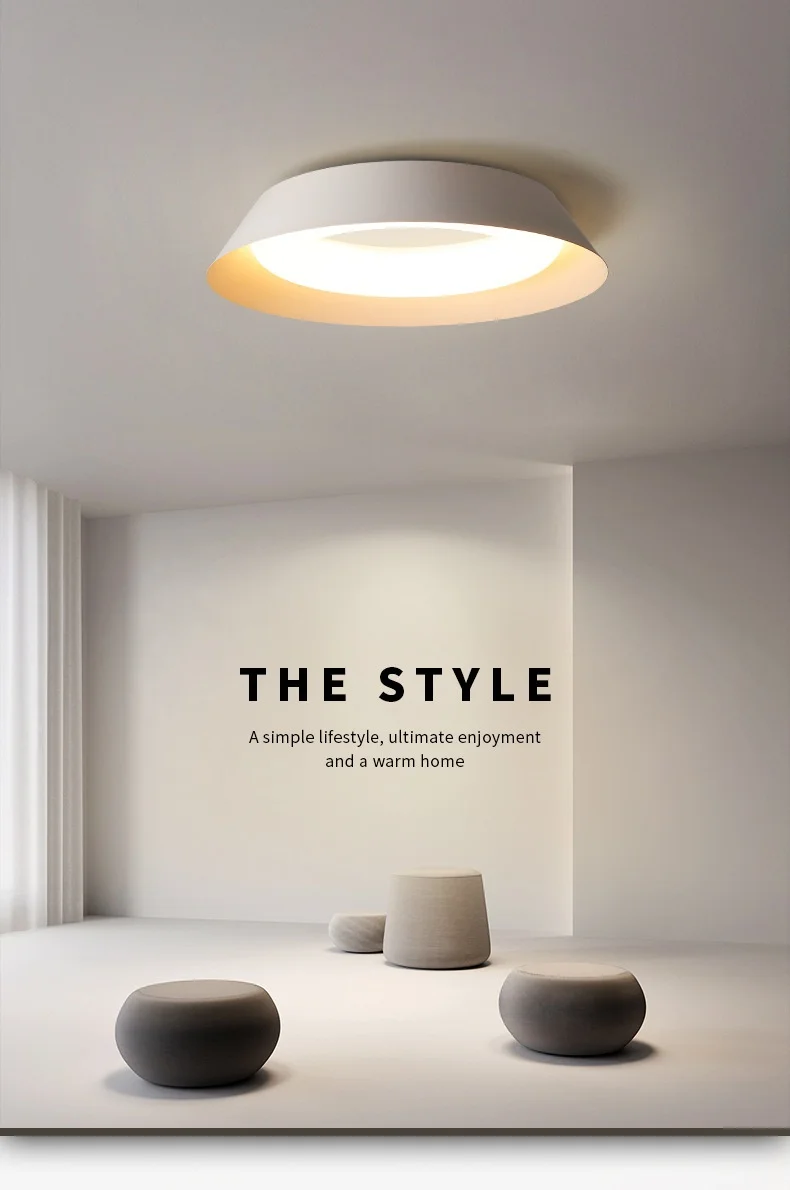 Bedroom White LED Ceiling Lights Nordic Dining Room Metal