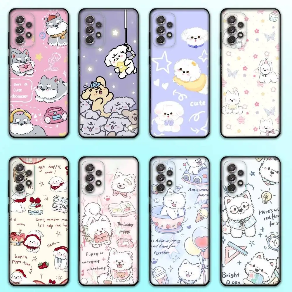 

Cartoon Schnauzer Dog Phone Case For Samsung S 25,24,23,22,30,21,10,9,Ultra,Plus,Lite,FE,4,5 G Soft Black Case