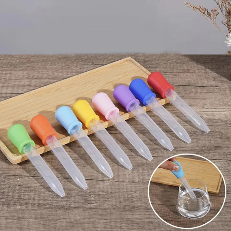 5ml Straw Silicone Straw Dropper Children Anti-choke Feeding Medicine Straw With Scale School Laboratory Experimental Supplies