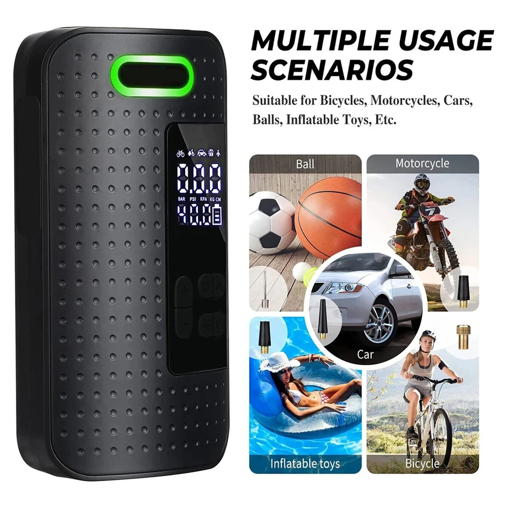 Handheld Air Compressor Wireless/Wired Inflatable Pump Portable Air Pump Tire Inflator Digital for Car Bicycle Balls