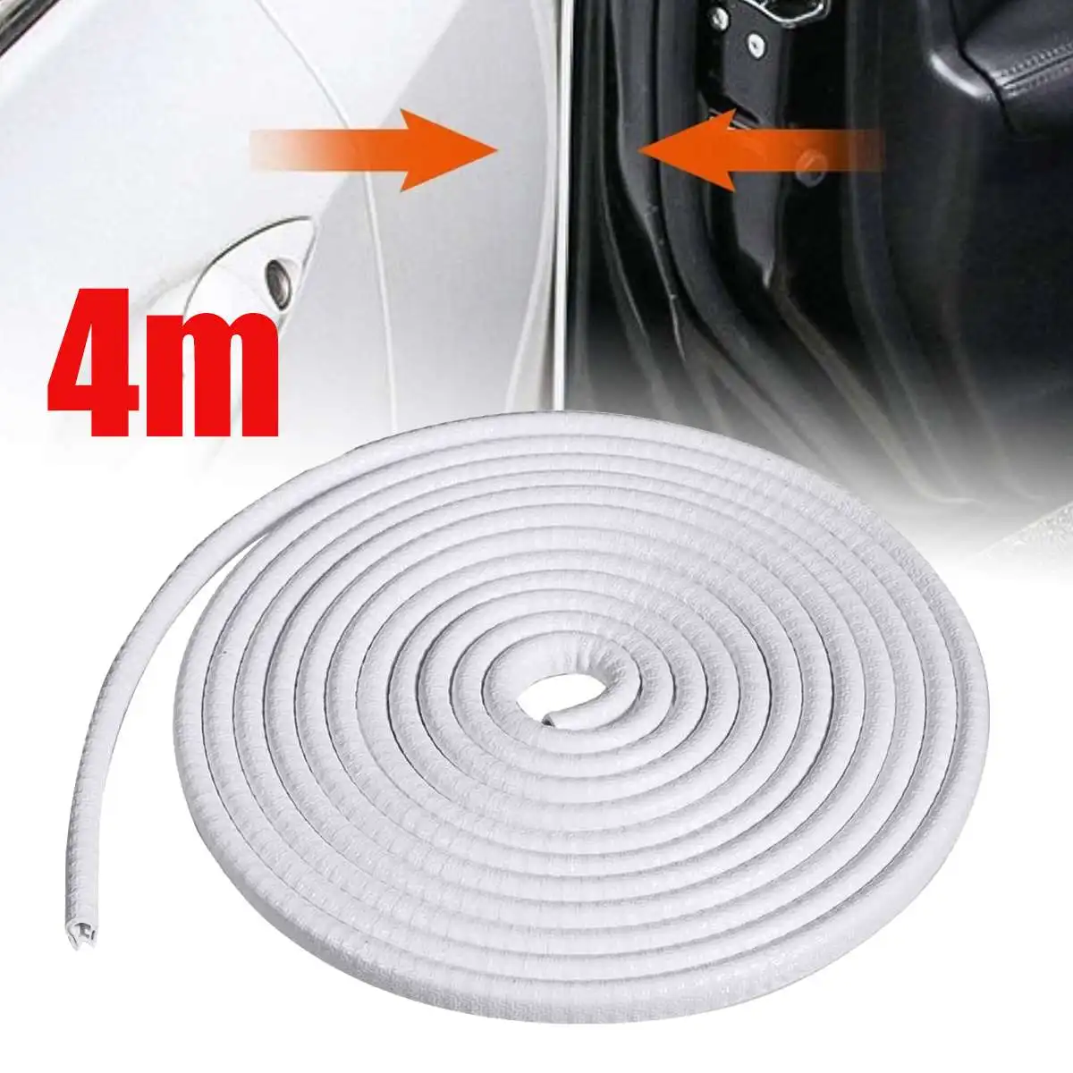 Car Door Edge Guards Car Door Protector 4M U Shape Edge Trim Rubber Strip Seal Protector Car Protection Door Edge White