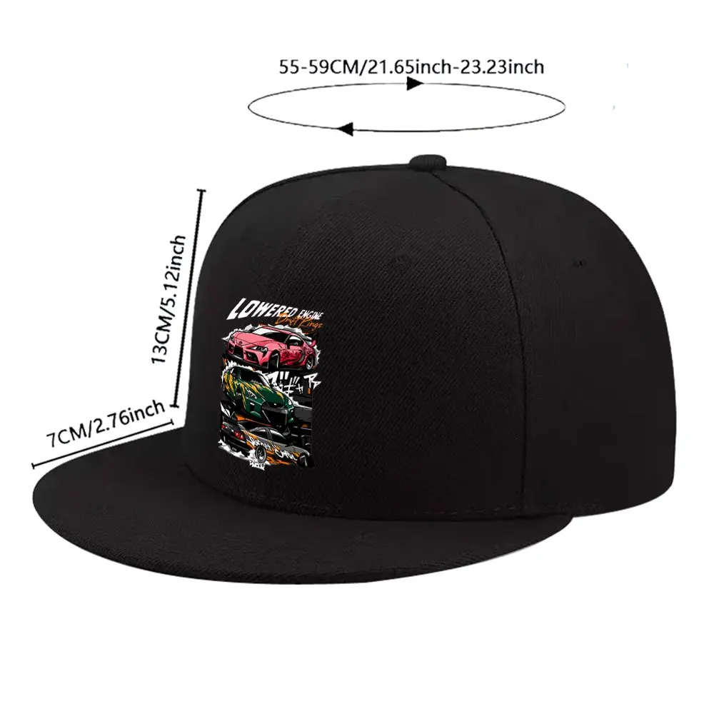 Unisex Duckbill Baseball Cap with Drift Racing - Adjustable Flat Brim Hip-Hop Hat Suitable for Streetwear, Outdoor, & Gifts | Li