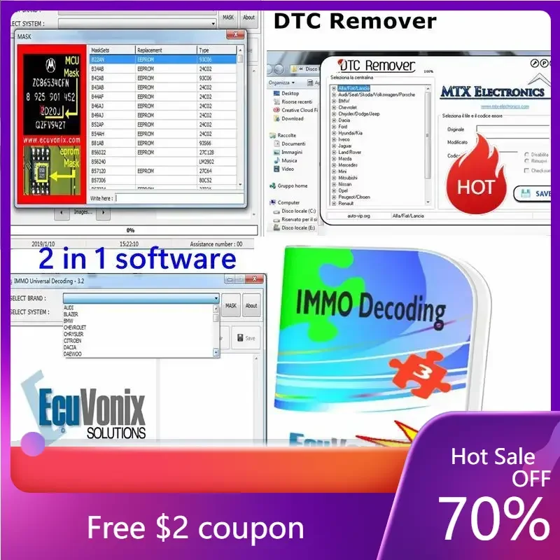 EcuVonix 3.2 IMMO Universal Decoding Remove IMMO Offwith Keygen Unlimited Crack+ Software MTX DTC Remover 1.8.5.0 With Keygen