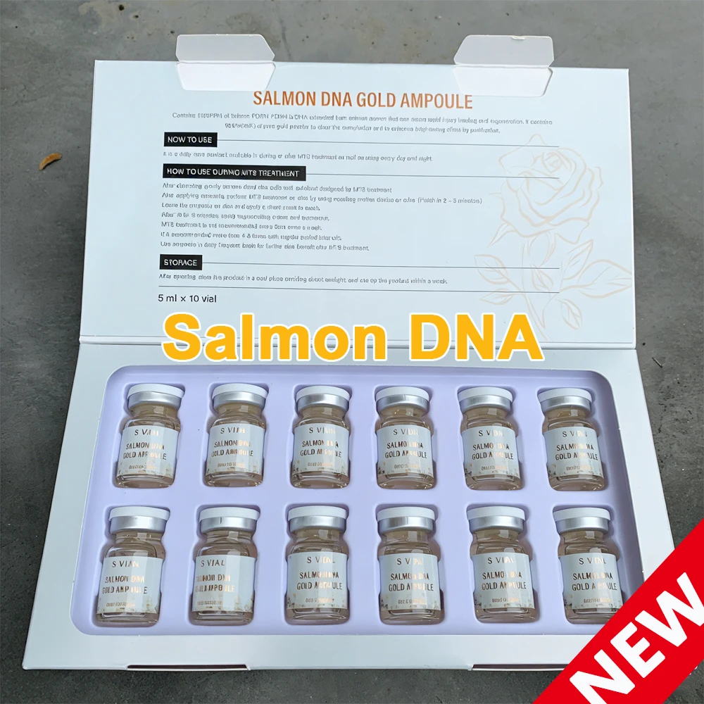 Facial 5ml*10pcs Salmon DNA BB Cream Ampoule Skin Booster Serum Kit Brightening Whitening Anti-Wrinkle Moisturizing Skincare