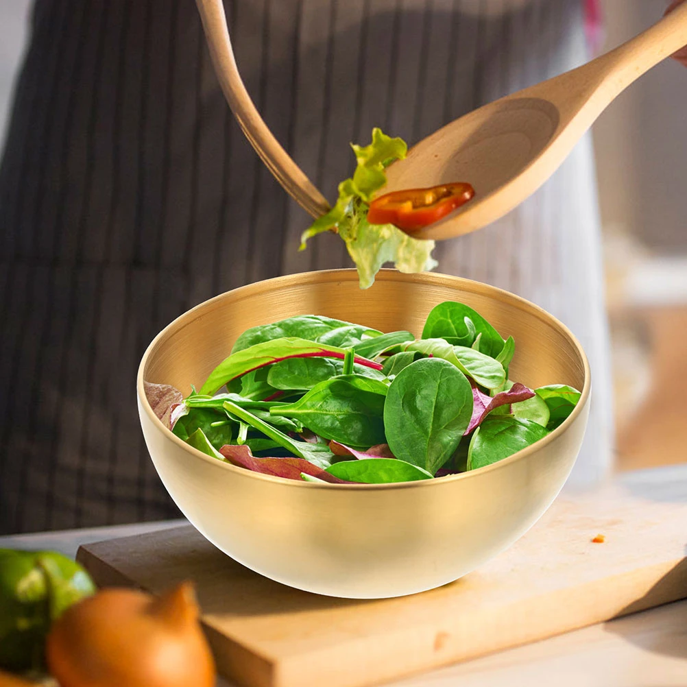 

3Pcs Stainless Steel Household Food Bowl Portable Stackable Salad Mixing Serving Bowl Multi-Use Kitchen Accessory