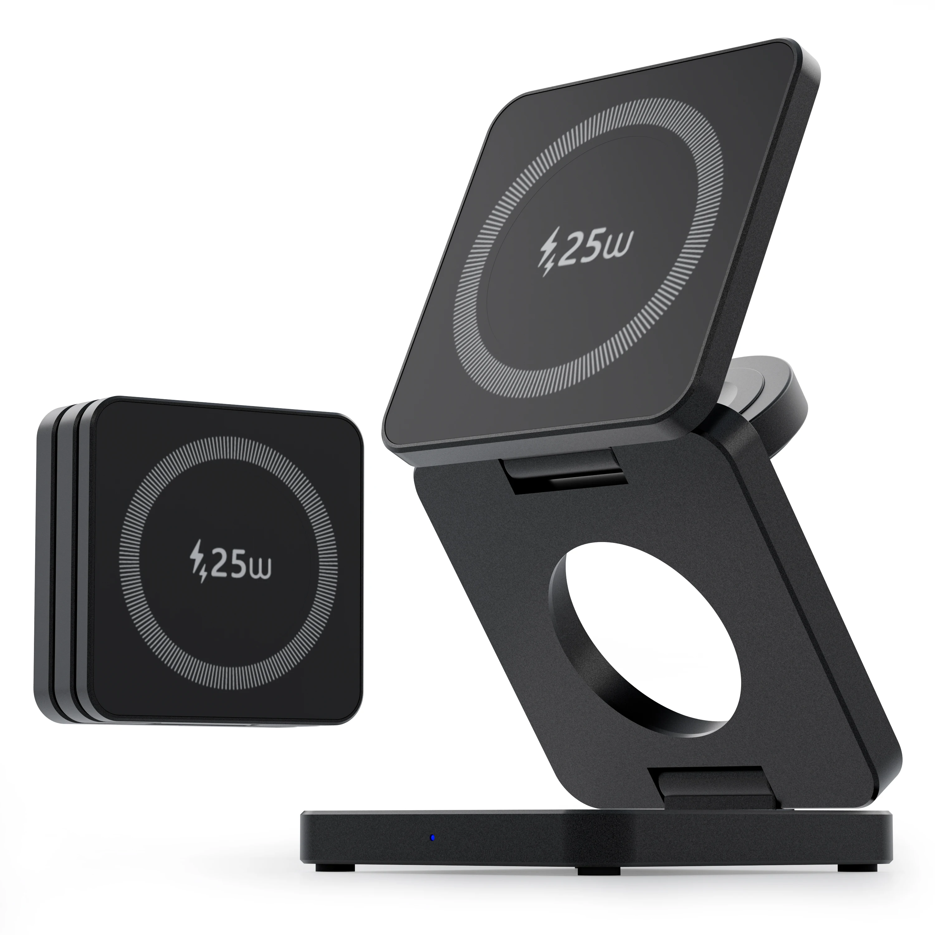 Qi2.2 Magnetisch Draadloos Laadstation Opvouwbaar 3-in-1 voor iPhone 12 ~ 17 Serie AirPods iWatch Draagbare Reislader