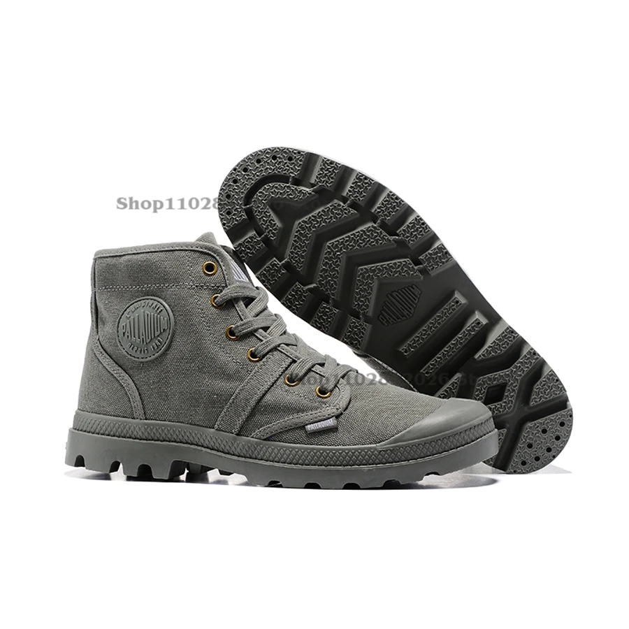 PALLADIUM High-top Boots Pallabrouse Military Ankle Canvas Boots Casual Shoes Outdoor Walking Shoes for Men and Women