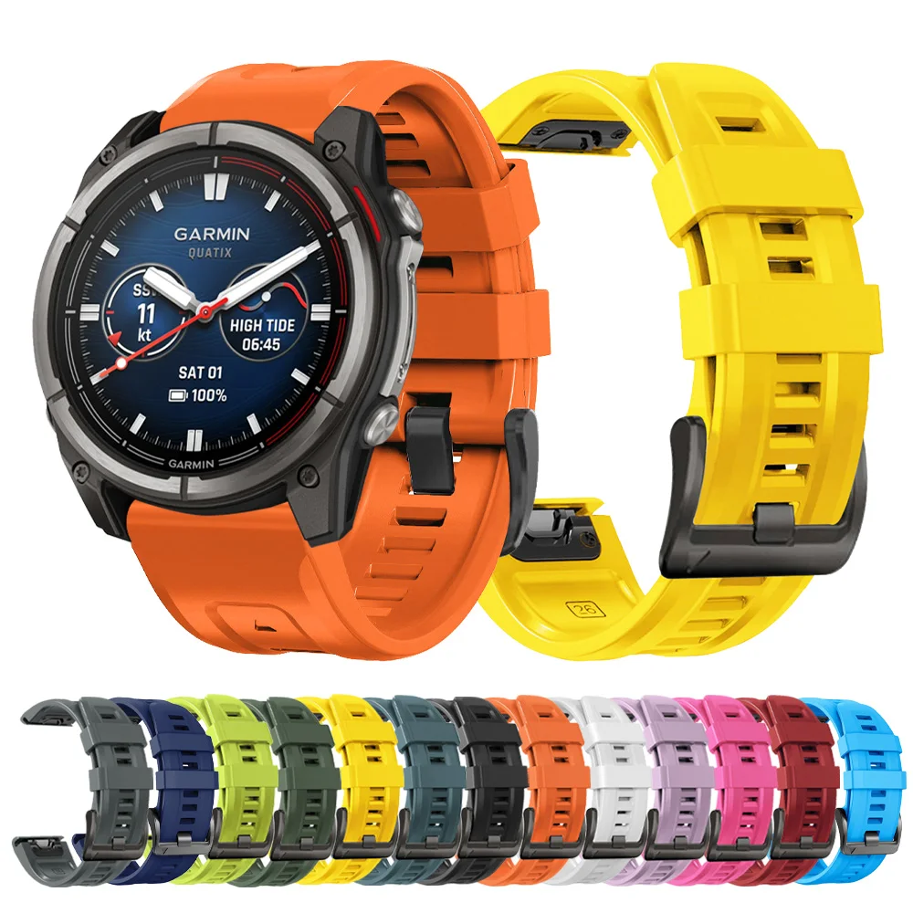 QuickFit 22 26 مللي متر الفرقة ل Garmin Instinct 3 2X سيليكون حزام Quatix 8/Fenix 8 7 7X Pro 6 6X /Foreunner 970 965 سوار كوريا