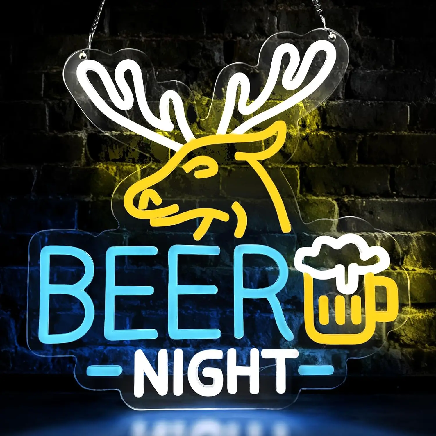 

Неоновая вывеска Deer Beer – светодиодный настенный декор с регулируемой яркостью, питанием от USB, для мужской комнаты, бара, клуба, бистро, вечеринки, игровой комнаты, в качестве подарка
