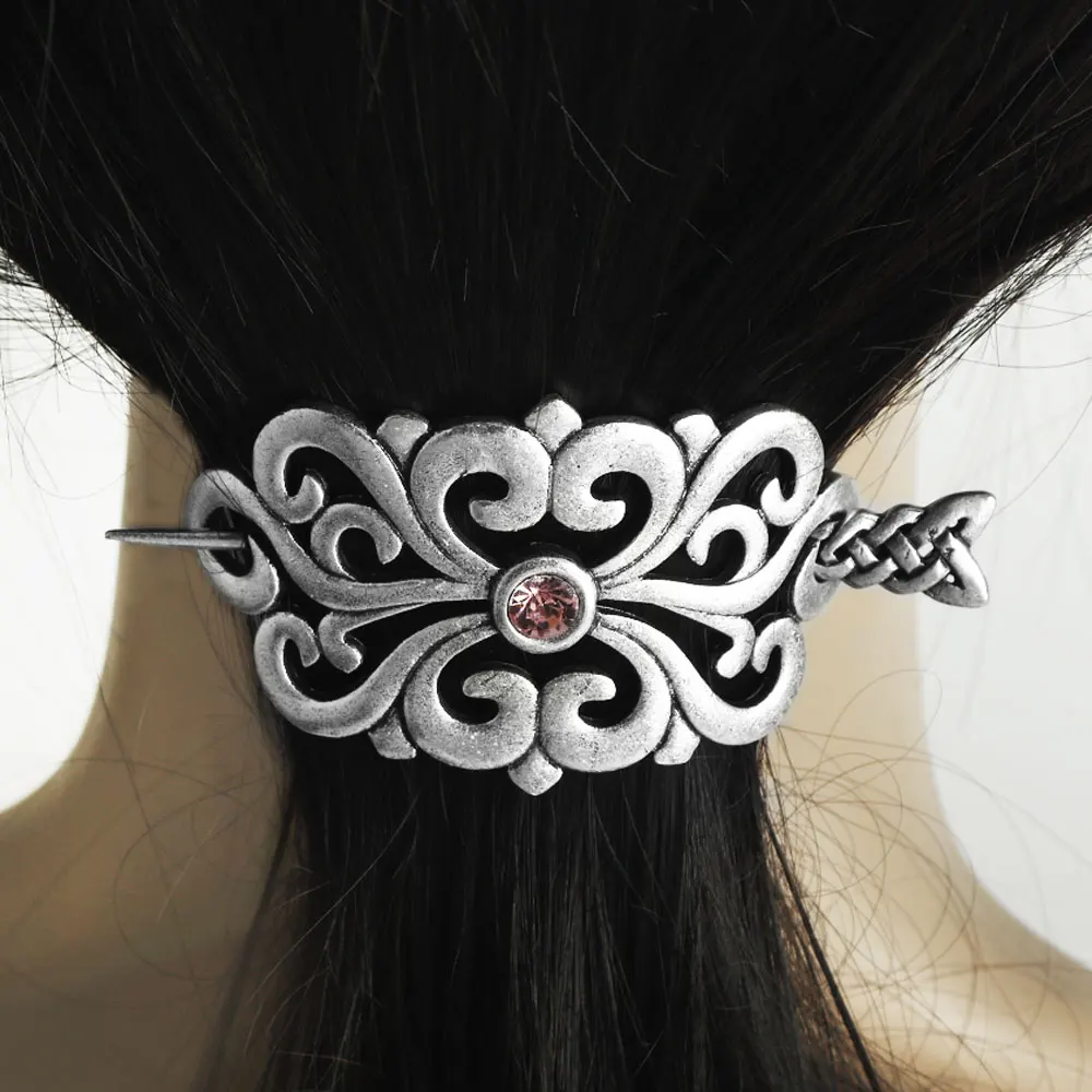 Pinzas y pasadores para el pelo con nudo celta vikingo runas nórdicas, accesorios minimalistas para horquilla con palo deslizante de bruja, regalos de joyería pagana para mujer
