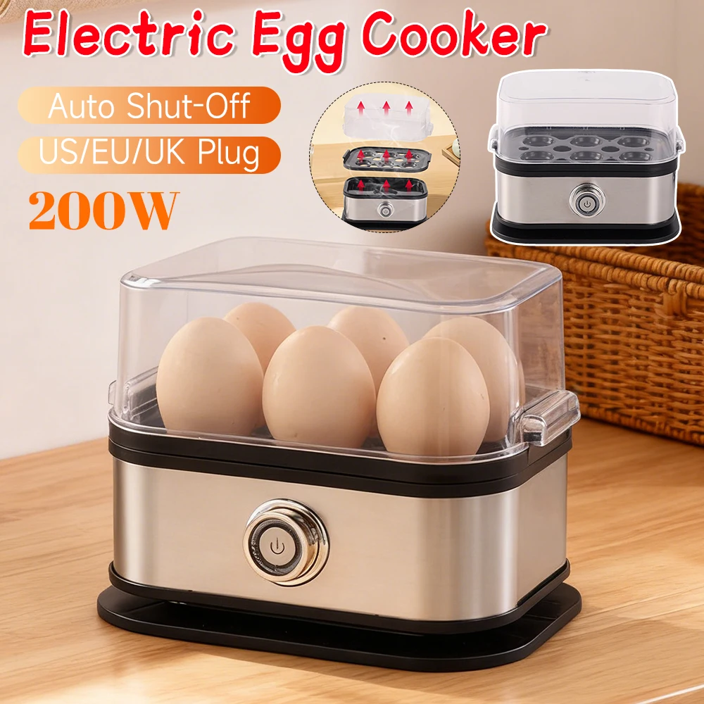 

Электрическая яйцеварка, пароварка, емкость 6, мини-электрический яйцеварка, удобная умная машина для приготовления завтрака с автоматическим отключением, мини-пароварка