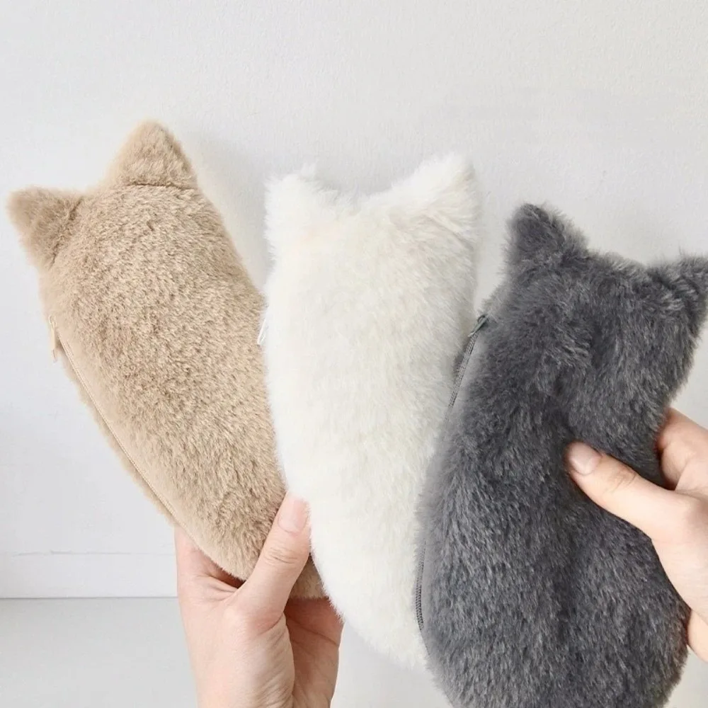 Multiple Colors Cat Pencil Case Christmas Gift Stationery Storage Stationery Box Large Capacity Solid Color