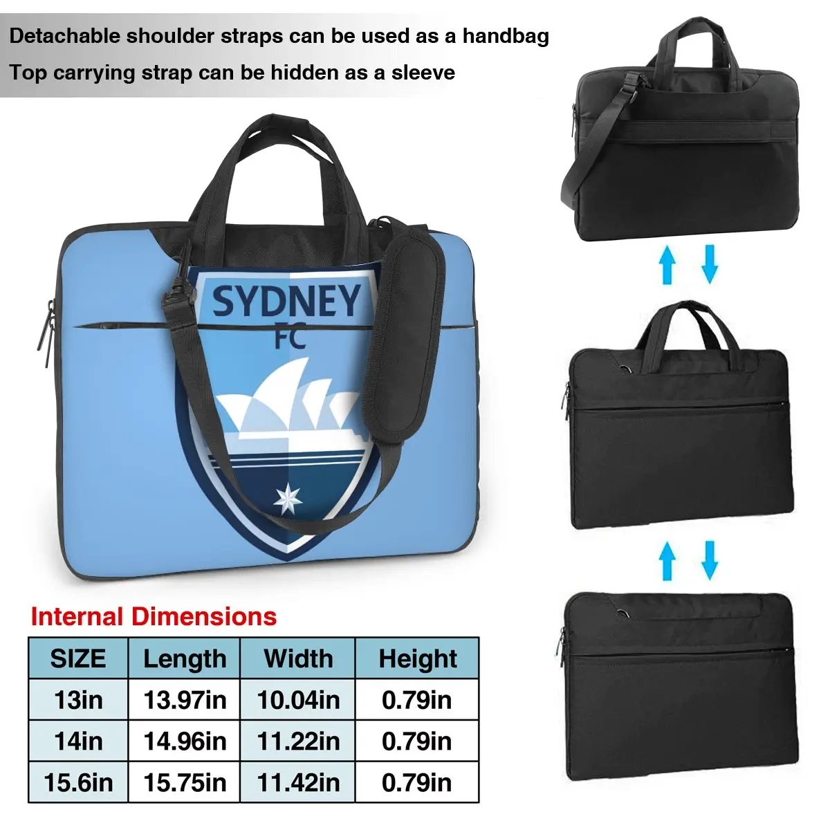 Sydney FC Laptop Bag Protective Case Computer Bag 13 14 15.6 Inch Crossbody Laptop Pouch For Macbook Pro Air