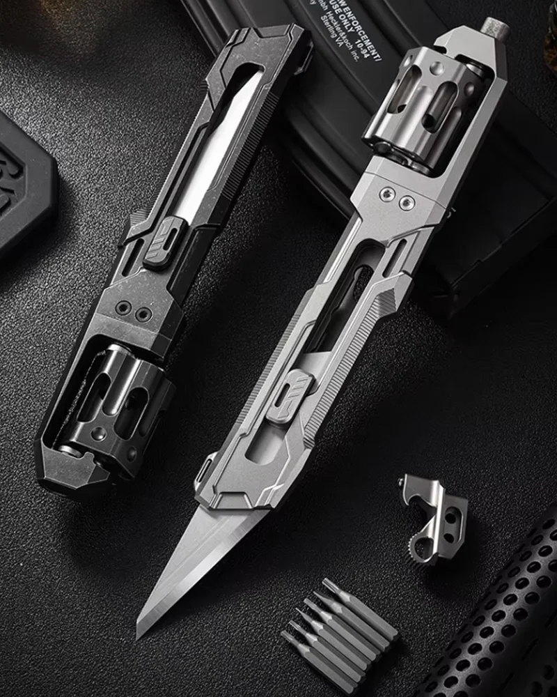 

Multifunctional rotating EDC knife, bottle opener, rotating six-tools pliers, TC4 titanium alloy portable EDC for outdoor use