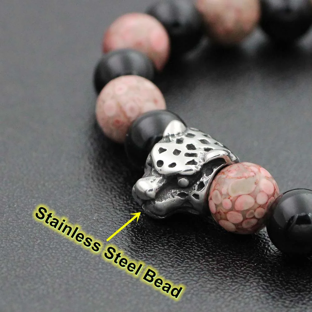 Small Hole 316l Stainless Steel Vintage Wolf Lion Leopard Animal Head Beads Charms For Charm Bracelet DIY Jewelry Making