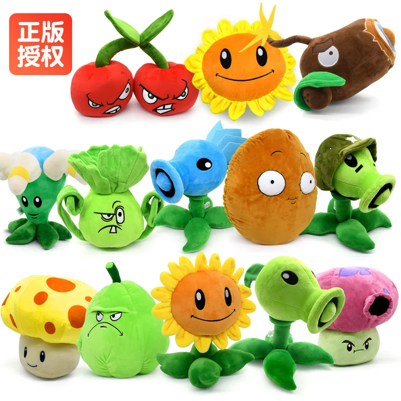 1pcs 13-20cm Plants Vs Zombies Plush Toys Doll Pvz Sunflower Chomper Melon Peashooter Plants Soft Stuffed Toys For Children Kids