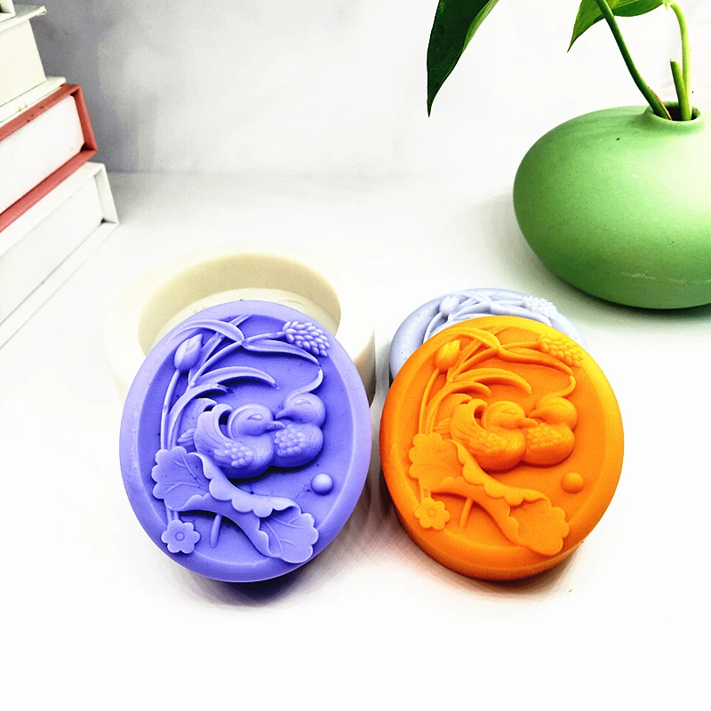 Mandarin Duck Silicone Soap Mold Lover Bird Playing in Water DIY Washing Tools Molds Candle  Making Mould  Handmade Gift