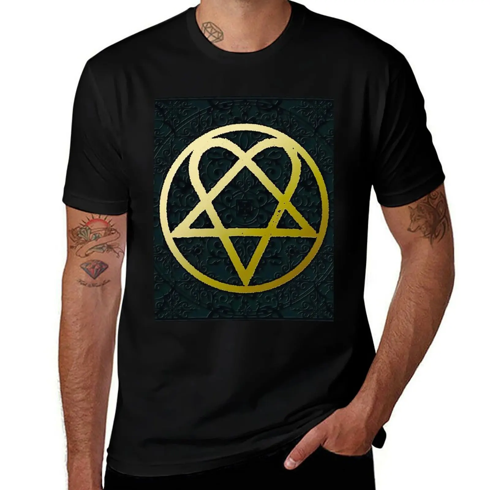 

Heartagram Him Band Love Metal Cover Ville Valo Heartagram T-Shirt Big and Tall Loose Fit T-Shirt
