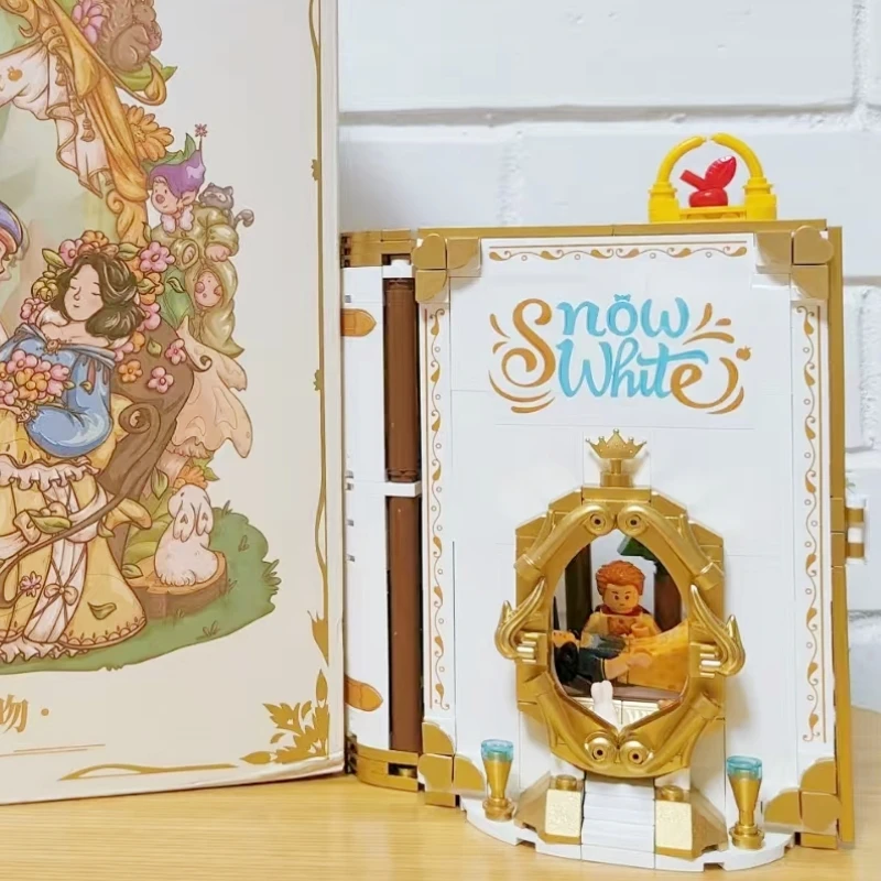 WeKKI Beauty and The Beast Fairy Tale Book Building Blocks Rapunzel Treasure Box Alice Toys Splicing Model Ornaments Gifts view 6