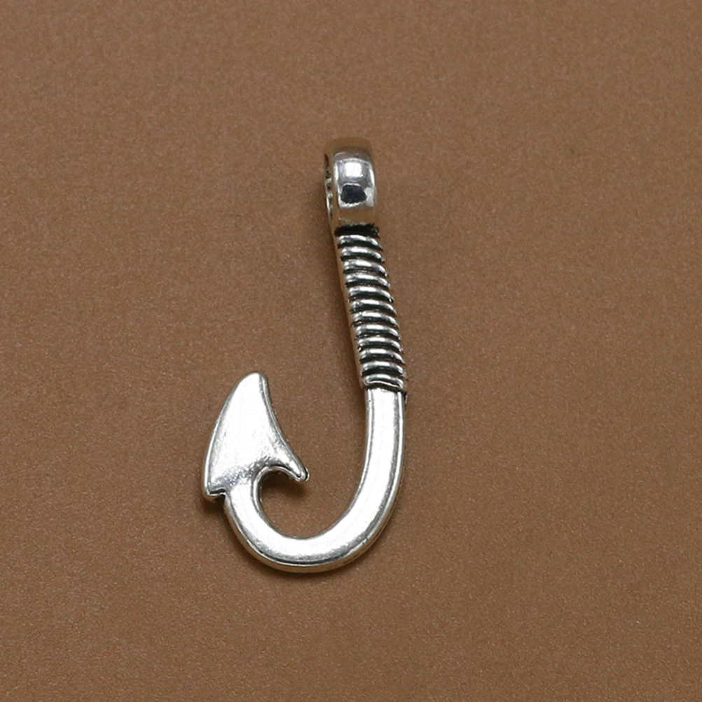 

20pcs Alloy Fishhook Shape Pendants Charms Diy Jewelry Making Accessories Necklace Bracelet Keychain Craft Decorative Unique