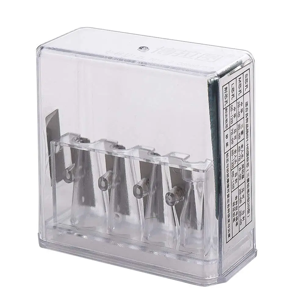 투명 4 홀 편지지 그리기 학생 학교 연필 깎이 숯 깎이 수동 깎이 미술 용품